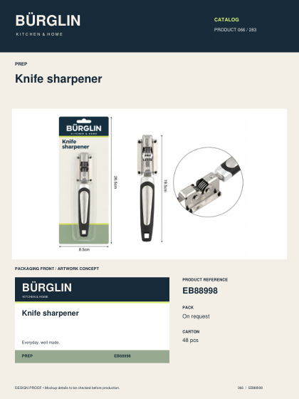 BÜRGLIN Knife sharpener catalog design proof